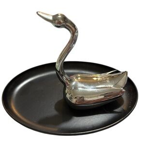 VTG Umbra Designs Chrome Ring Holder w/ Tray Modernist Jewelry Stand 5x3.5”